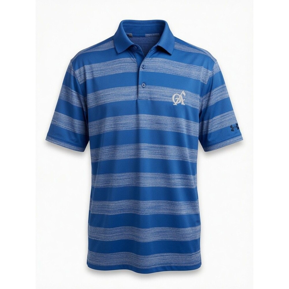Under Armour Performance Strepe Golf Polo Shirt Sz XL Blue HeatGear Olde Atlanta